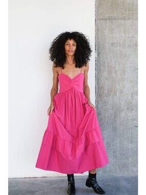 Toit Volant Bandeau Tier Ruffle Dress in Popstar Fuschia Sz XS/S